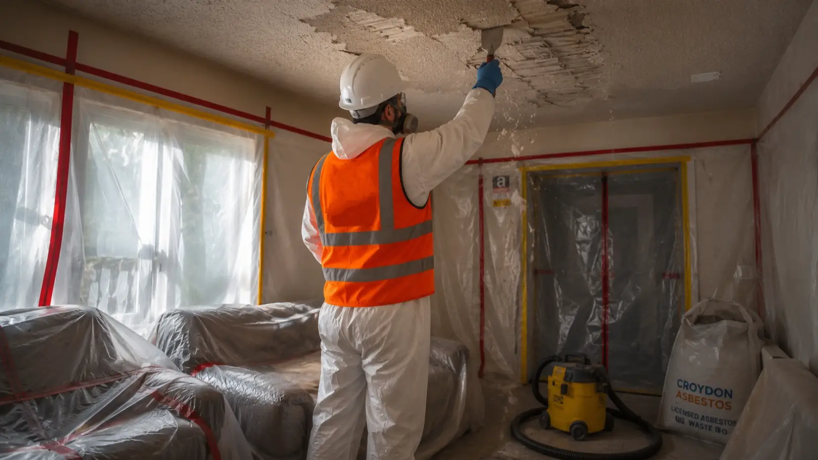 Asbestos ceiling removal by trained experts
