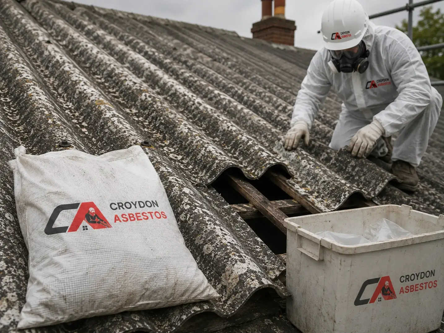 Safe asbestos cement removal by trained professionals