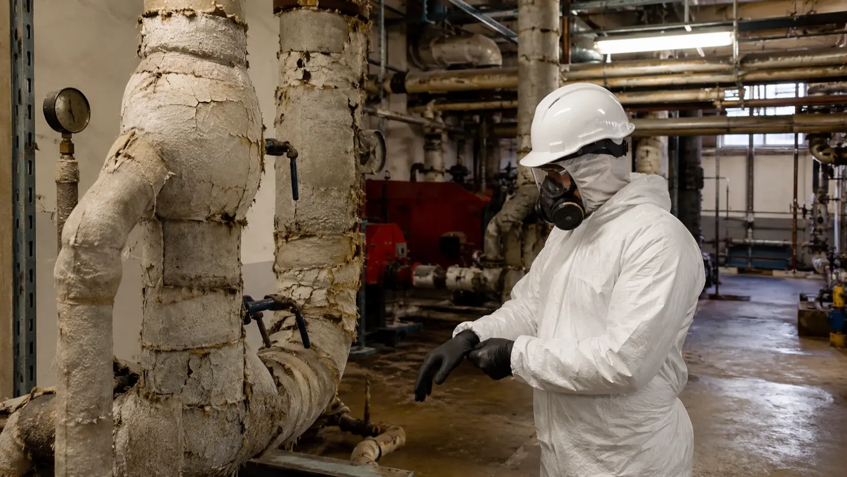 Asbestos pipe lagging removal service