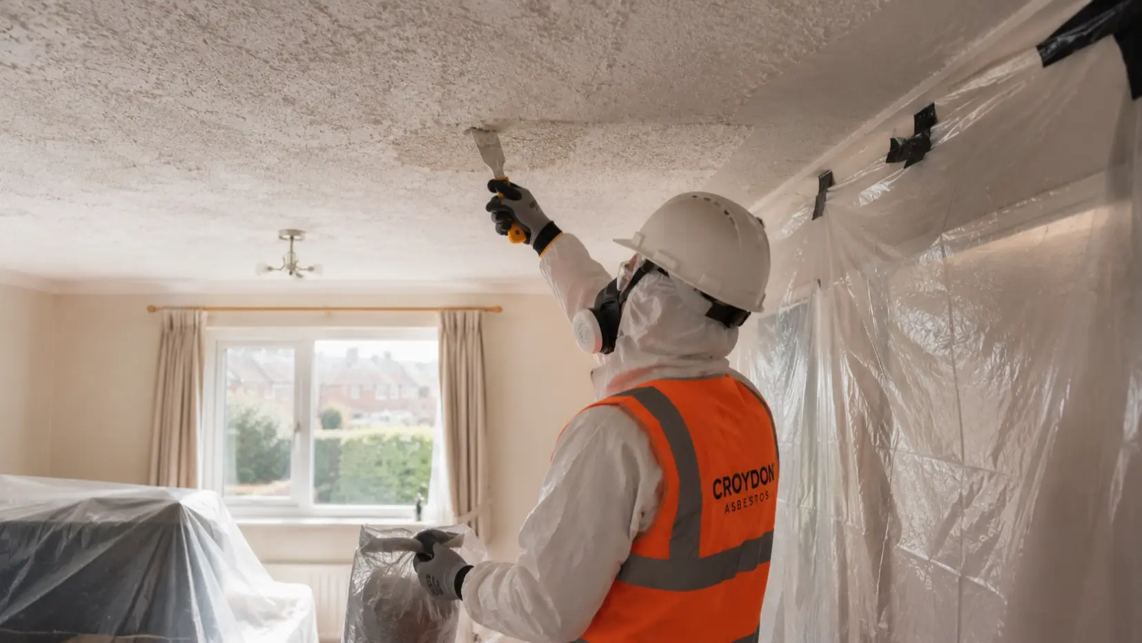 Asbestos textured coating removal service