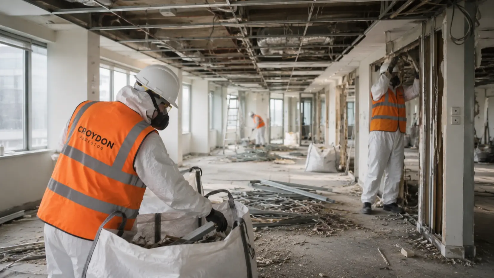 Soft strip demolition before asbestos removal