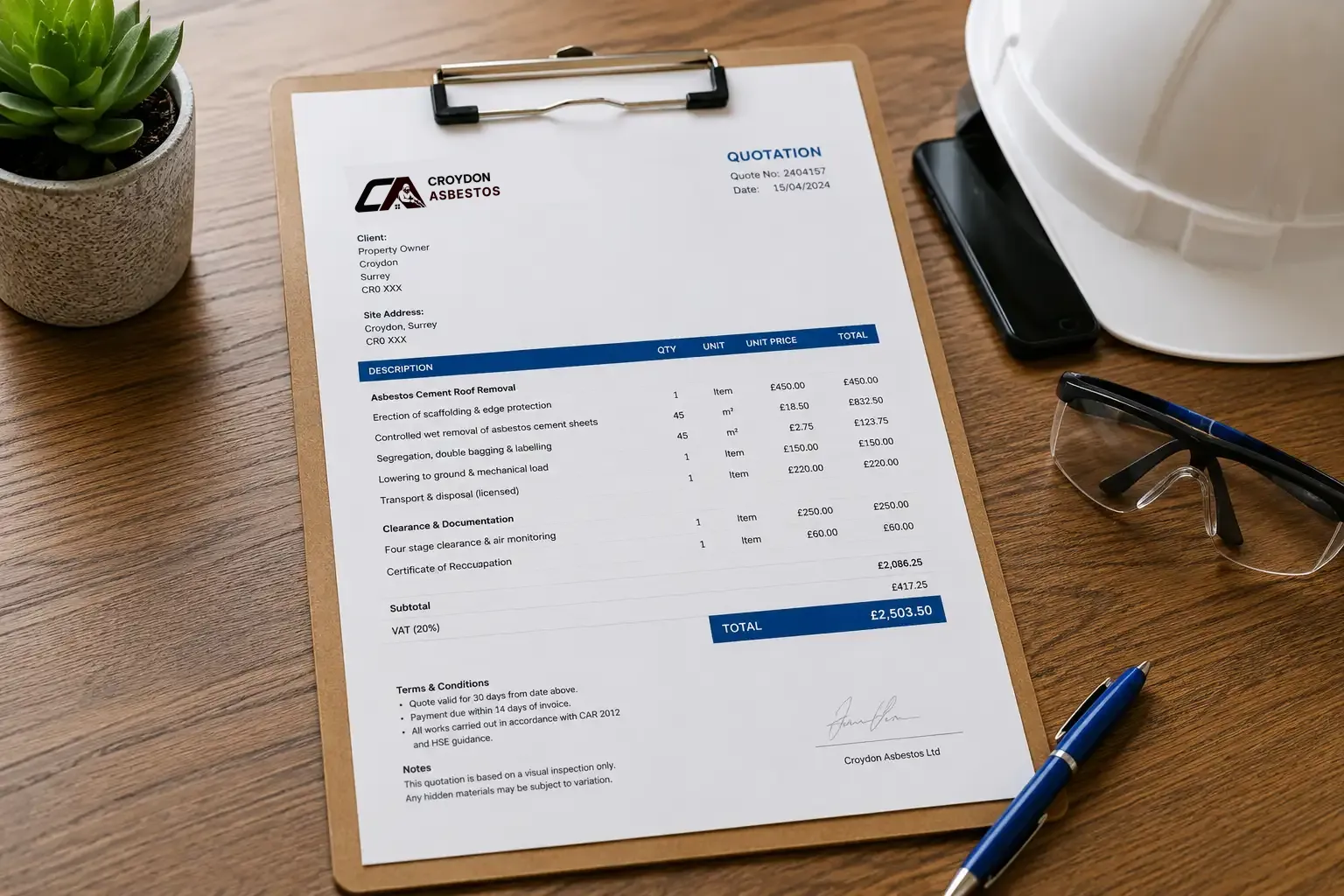 Step in the professional asbestos removal process