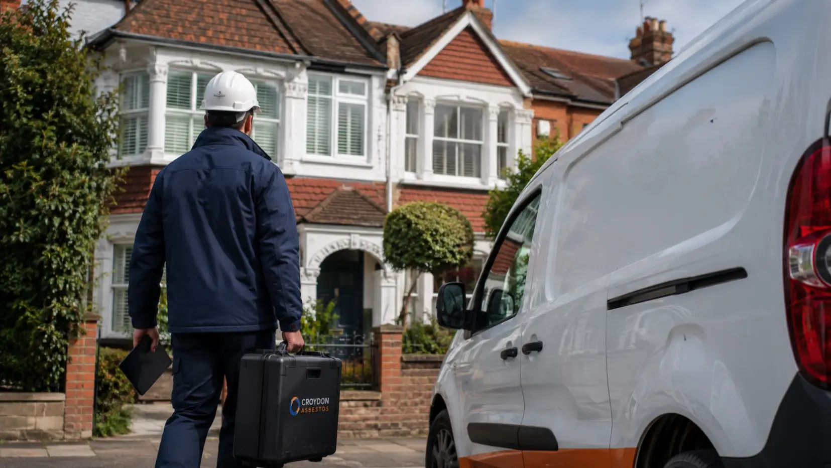 Professional asbestos survey inspection in a property