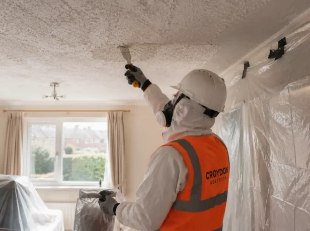 Asbestos textured coating removal service