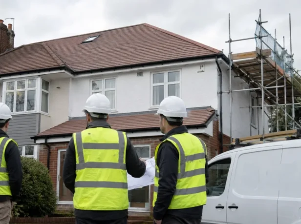 Roof replacement project with asbestos inspection and removal services